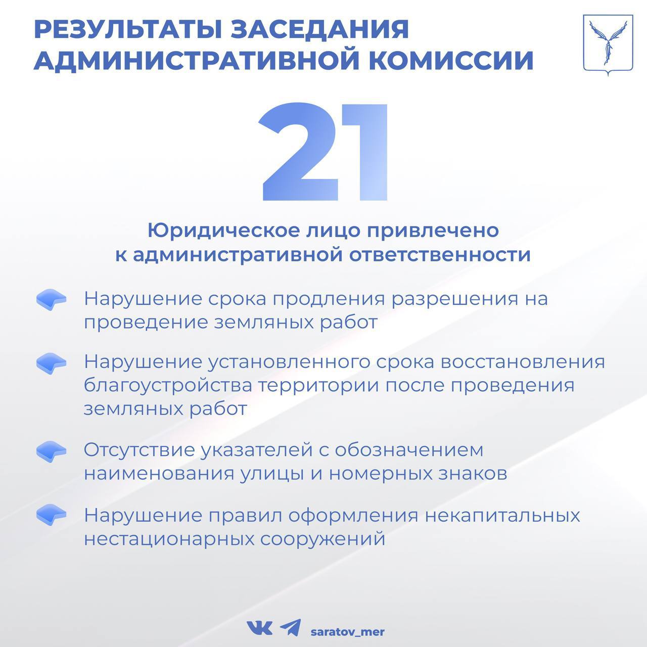 Состоялось очередное заседание административной комиссии муниципального образования «Город Саратов», в ходе которого было рассмотрено 469 дел Состоялось очередное заседание административной комиссии муниципального образования «Город Саратов», в ходе которого было рассмотрено 469 дел