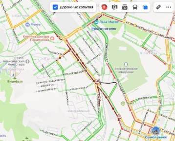 8-балльные пробки на дорогах Саратова