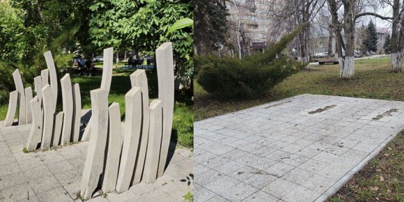 123В центре Саратова убрали бестолковый и неактуальный памятник «наносваям Писного»