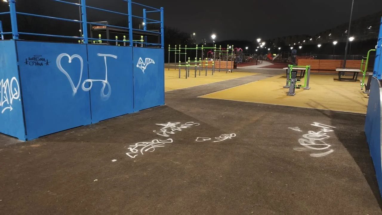 Уже испортили! В Саратове в парке «Семхоз» неизвестные вандалы разрисовали убогим граффити новую скейт-площадку