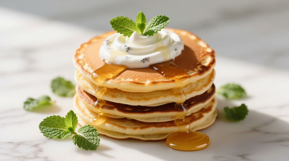 На завтрак: как сделать идеальные панкейки с йогуртовым кремом всего за 20 минут