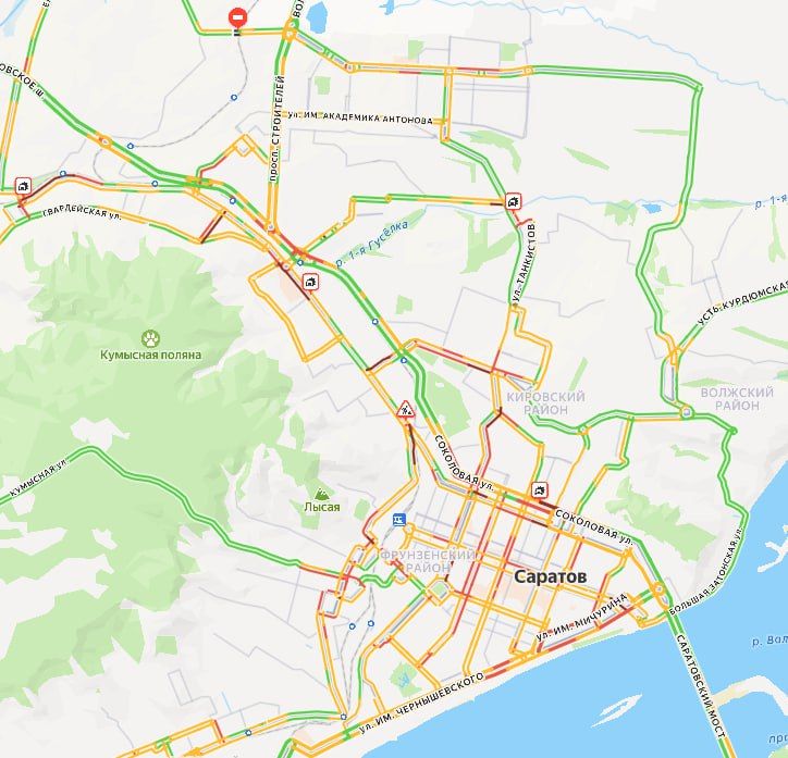 Привет всем, кто стоит в 8-балльных пробках в Саратове