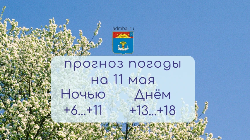 Прогноз погоды на 11 мая 2026 года