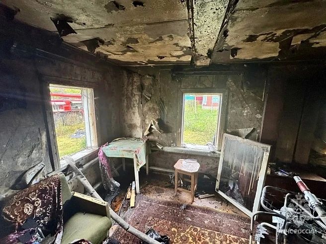 На пожаре в частном доме под Саратовом погиб 65-летний мужчина