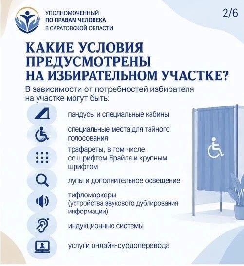 Избирательные участки в Саратовской области оборудовали для голосования людей с ОВЗ Избирательные участки в Саратовской области оборудовали для голосования людей с ОВЗ