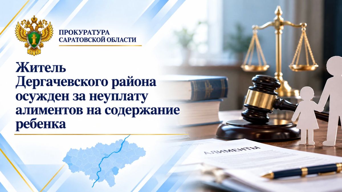 Житель Дергачевского района осужден за неуплату алиментов на содержание ребенка