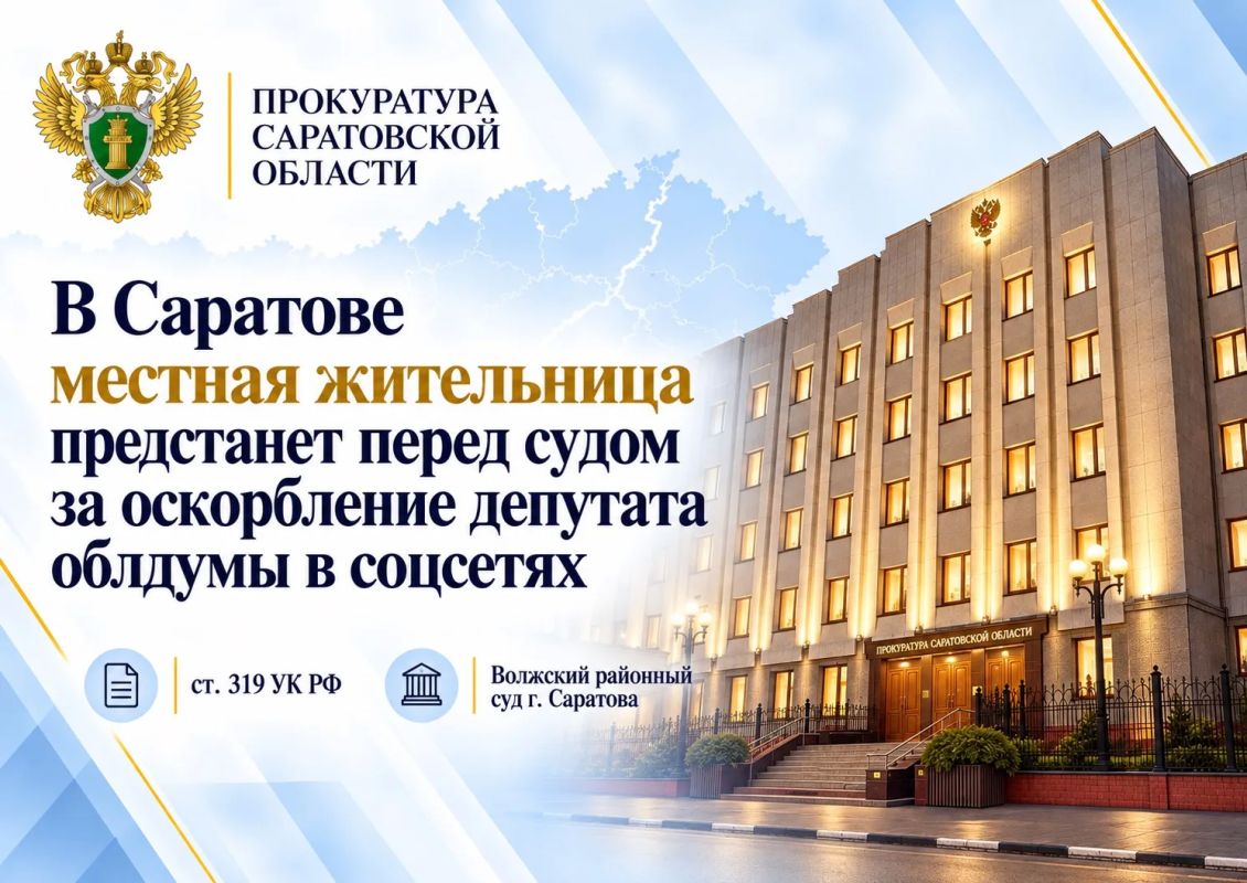 В Саратове перед судом предстанет местная жительница за оскорбление депутата областной думы в социальных сетях