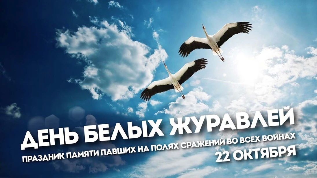 День белых журавлей. 22 октября отмечается День белых журавлей — памятная дата, посвященная людям, погибшим на полях сражений