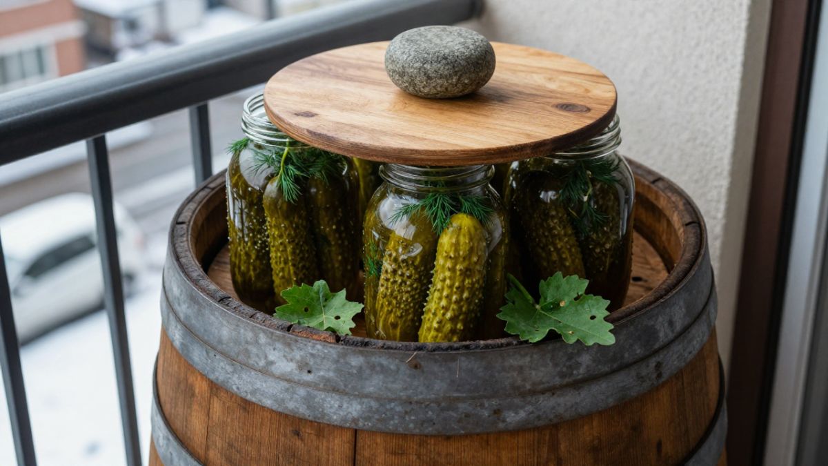 Бочка на балконе и хруст до весны: как раньше солили огурцы