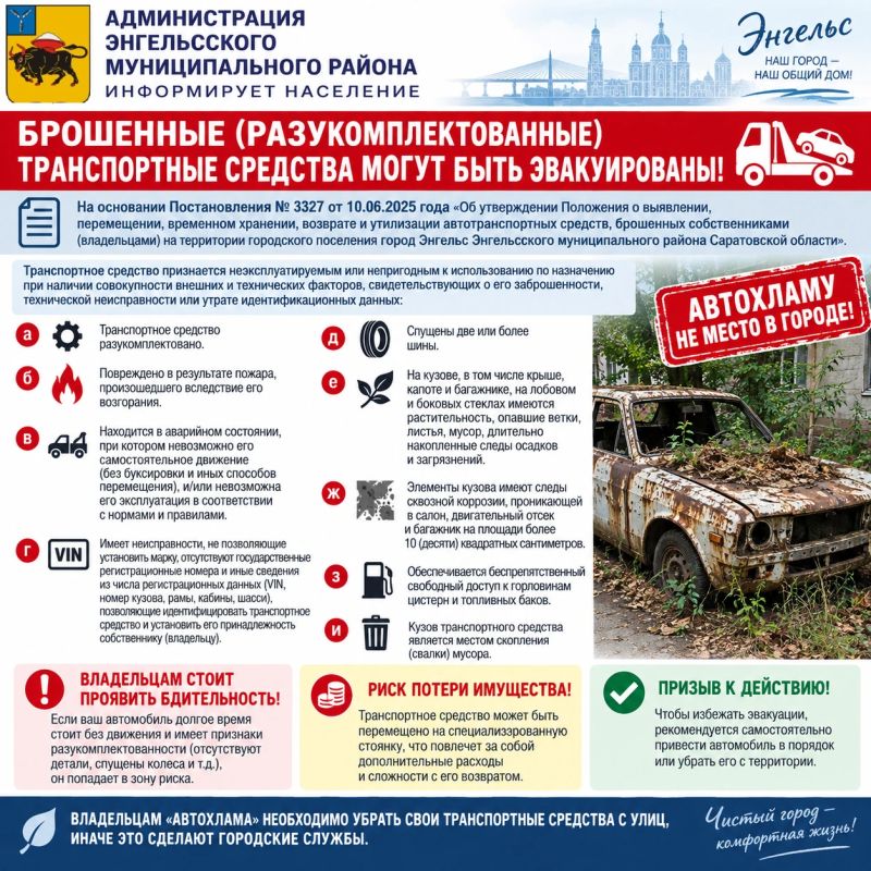 Управление муниципального контроля ведёт системную работу по устранению проблемы брошенных транспортных средств Управление муниципального контроля ведёт системную работу по устранению проблемы брошенных транспортных средств