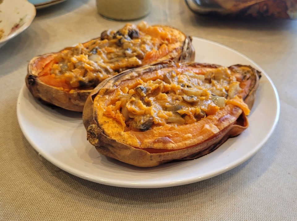Батат с начинкой из грибов — кулинарное чудо