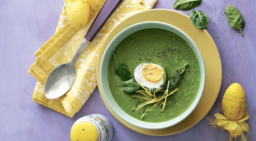 Летний суп-пюре из шпината: быстро, полезно и невероятно вкусно